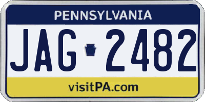 PA license plate JAG2482