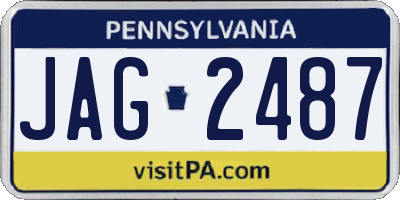 PA license plate JAG2487