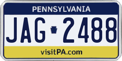 PA license plate JAG2488