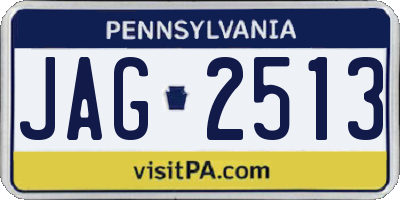 PA license plate JAG2513