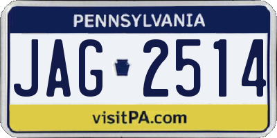 PA license plate JAG2514