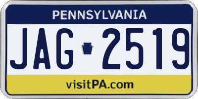 PA license plate JAG2519