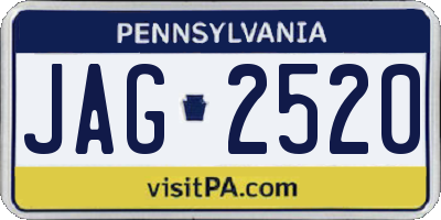 PA license plate JAG2520
