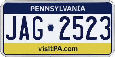 PA license plate JAG2523