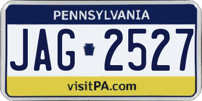 PA license plate JAG2527