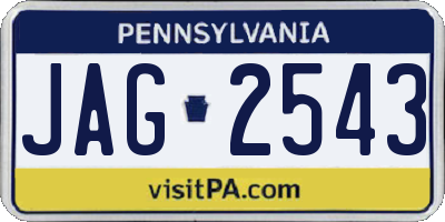 PA license plate JAG2543