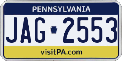 PA license plate JAG2553
