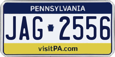 PA license plate JAG2556