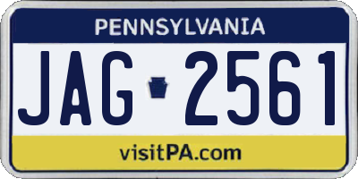 PA license plate JAG2561