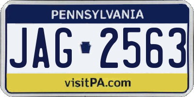 PA license plate JAG2563