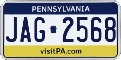 PA license plate JAG2568