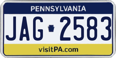 PA license plate JAG2583