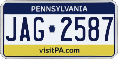 PA license plate JAG2587