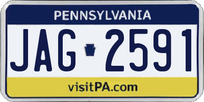 PA license plate JAG2591