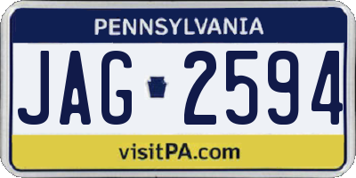 PA license plate JAG2594