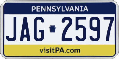 PA license plate JAG2597