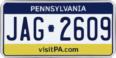PA license plate JAG2609