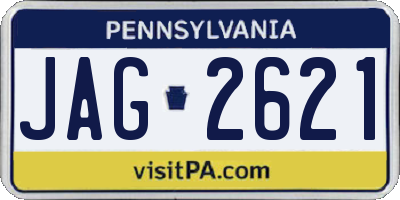 PA license plate JAG2621