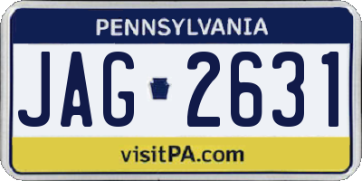 PA license plate JAG2631