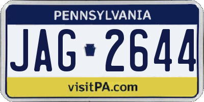 PA license plate JAG2644
