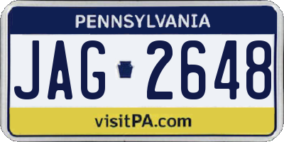 PA license plate JAG2648