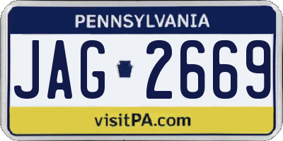 PA license plate JAG2669