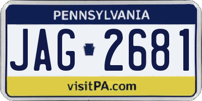 PA license plate JAG2681