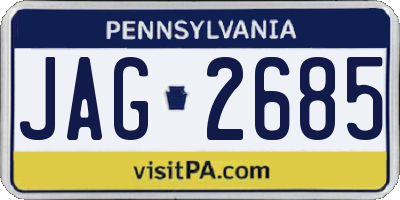 PA license plate JAG2685