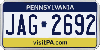PA license plate JAG2692