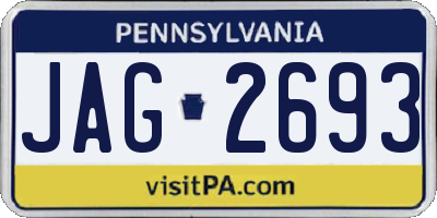 PA license plate JAG2693
