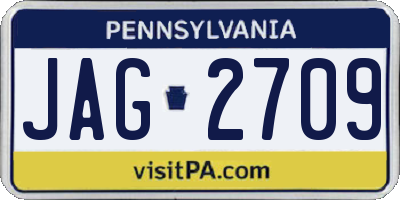 PA license plate JAG2709