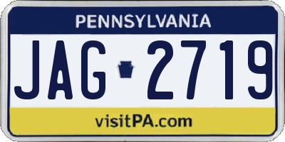 PA license plate JAG2719