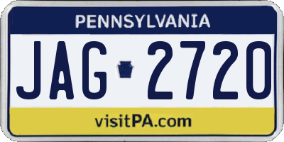 PA license plate JAG2720