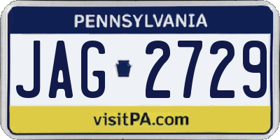 PA license plate JAG2729
