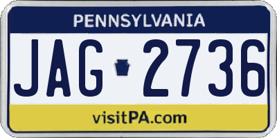 PA license plate JAG2736