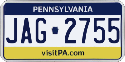 PA license plate JAG2755