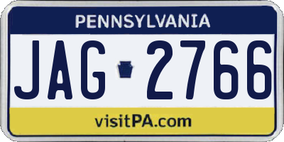 PA license plate JAG2766