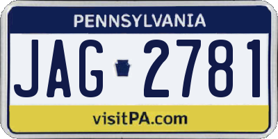 PA license plate JAG2781