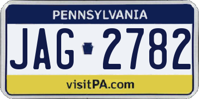 PA license plate JAG2782