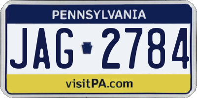 PA license plate JAG2784
