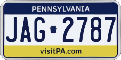 PA license plate JAG2787