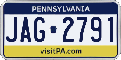 PA license plate JAG2791
