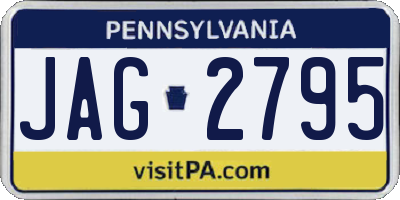 PA license plate JAG2795