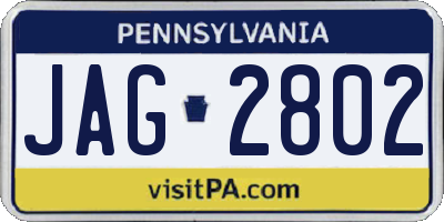 PA license plate JAG2802