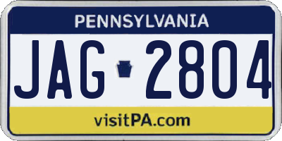 PA license plate JAG2804