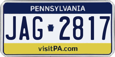 PA license plate JAG2817