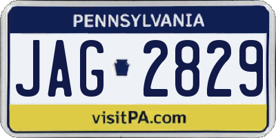 PA license plate JAG2829