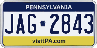 PA license plate JAG2843