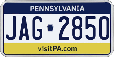 PA license plate JAG2850