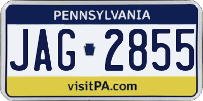 PA license plate JAG2855